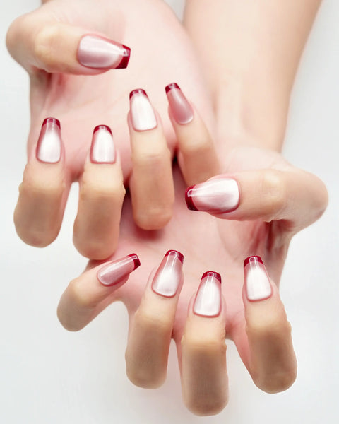 Burgundy French Nails