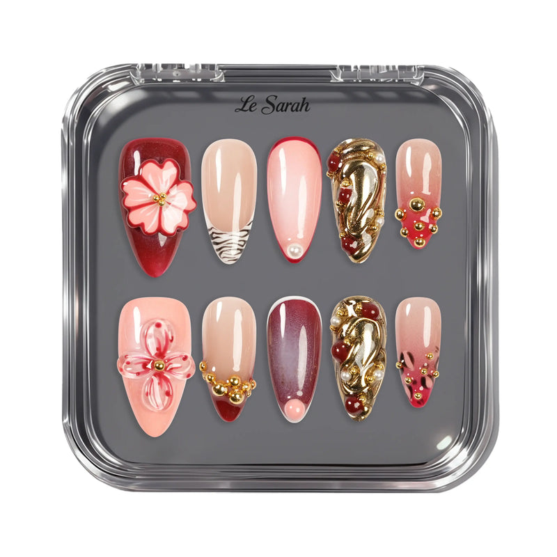 Pink Cherry Gold Accent