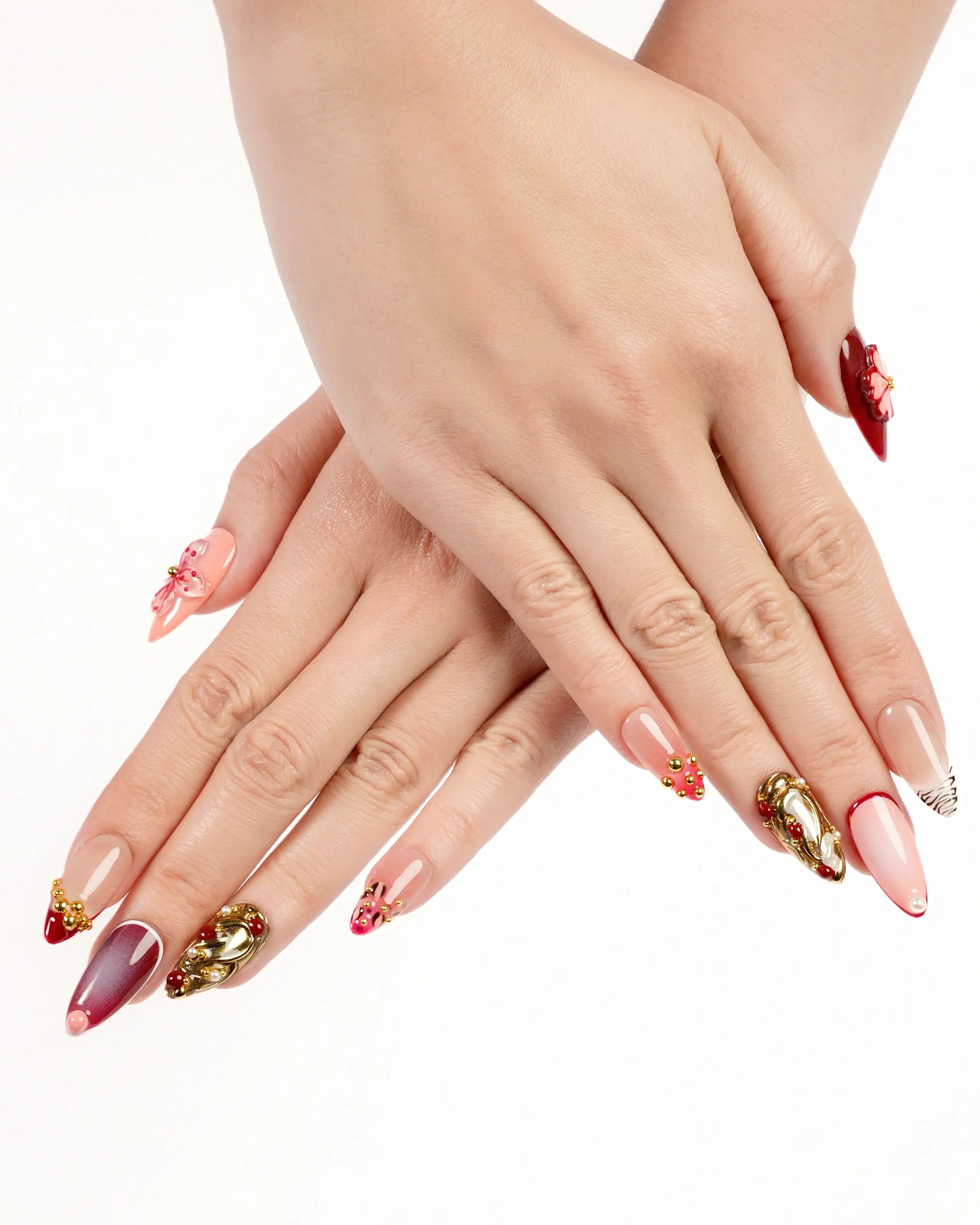 Pink Cherry Gold Accent