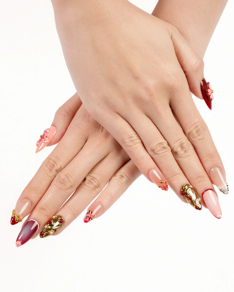 Pink Cherry Gold Accent