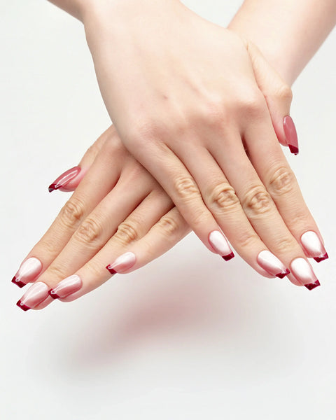 Burgundy French Nails